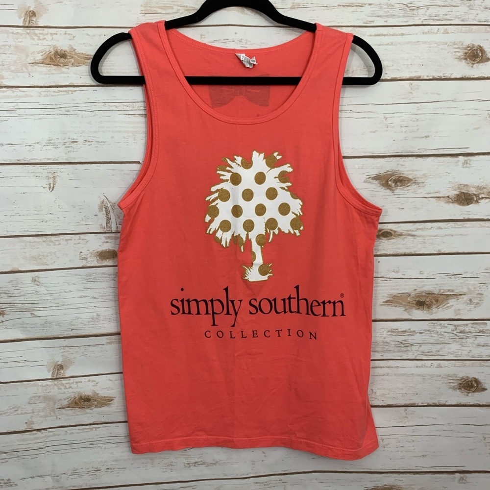 Simply Southern Summer Orange Tank Top S